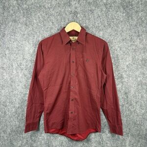 Wrangler Red Pearl Snap Button Up Long Sleeve Shirt Size XL